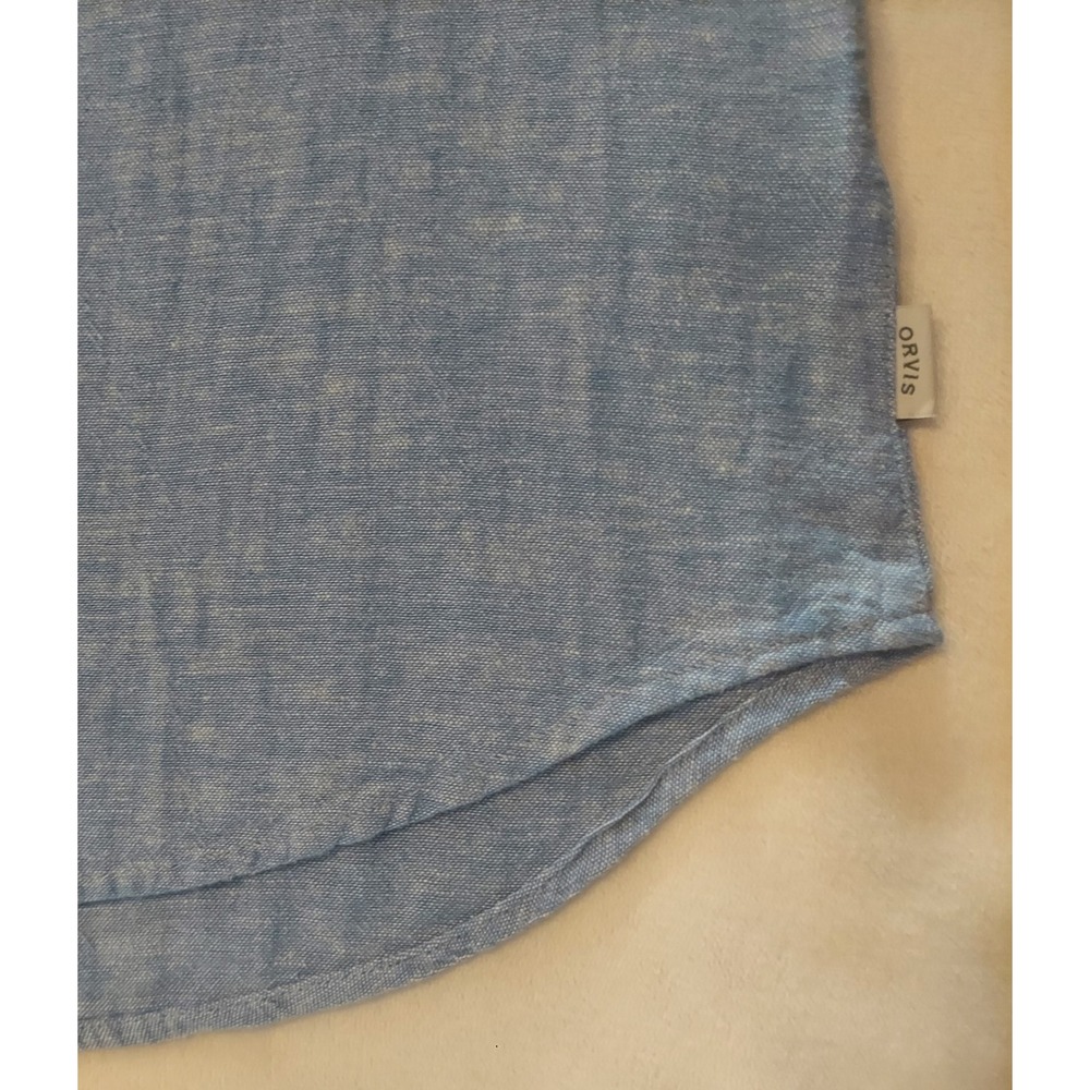 Orvis Womens Light Blue Linen Blend LS Button-Up Blouse Top Size Medium NWT - Picture 5 of 10